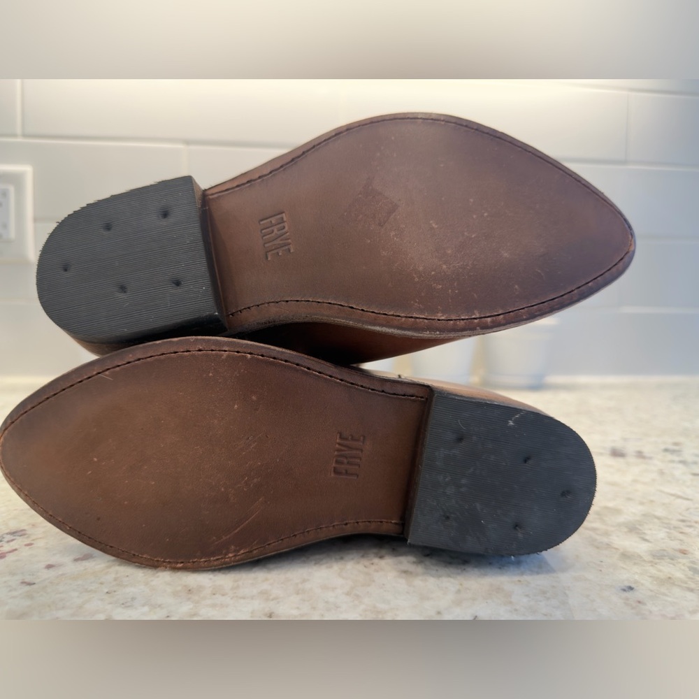 Frye Women’s Size 6 Brown Leather Studded Western Ankle Boots Cowboy - Picture 10 of 12